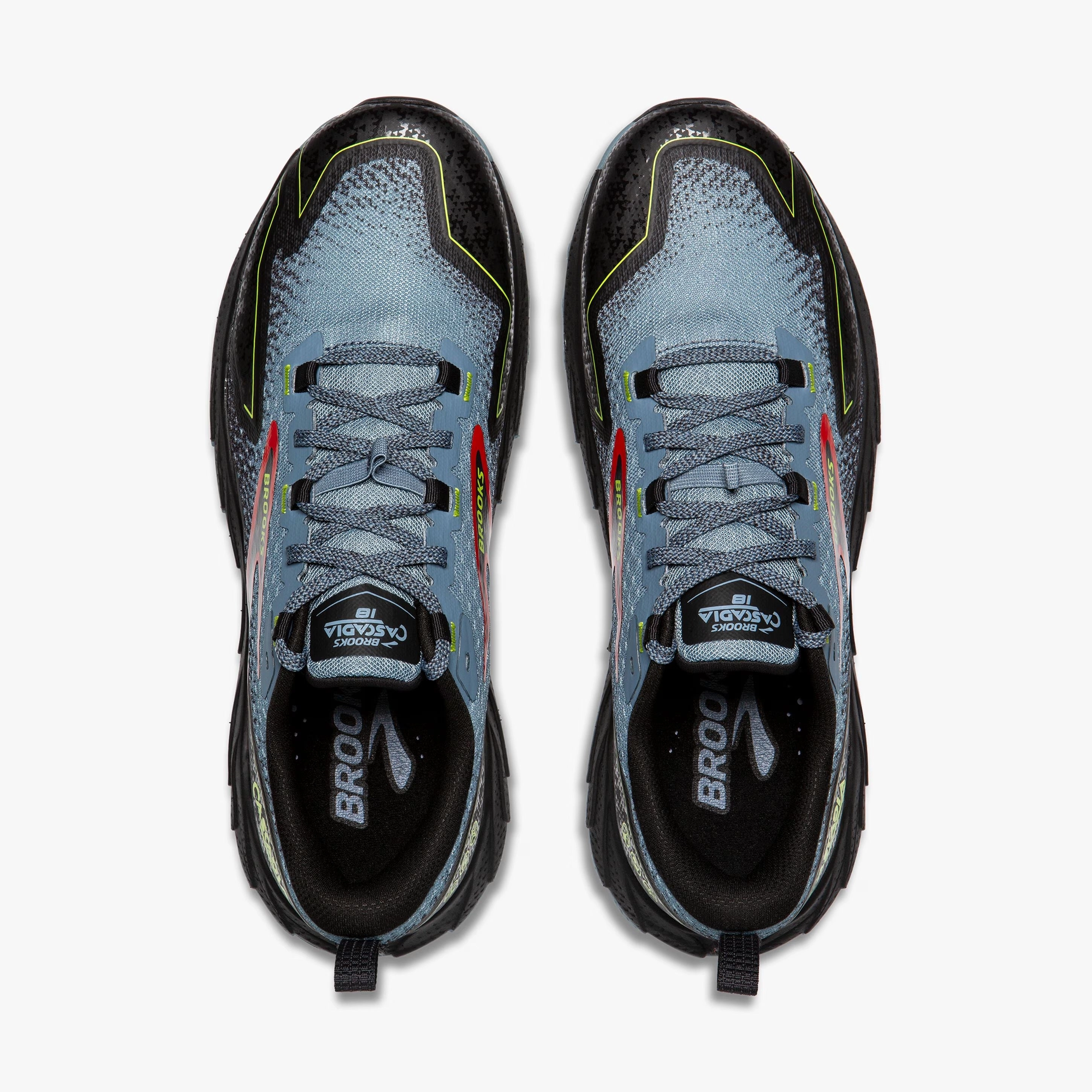 Brooks Cascadia 18 | Citadel / Ebony / Lime | Mens Best Rugged Trail Running Shoes