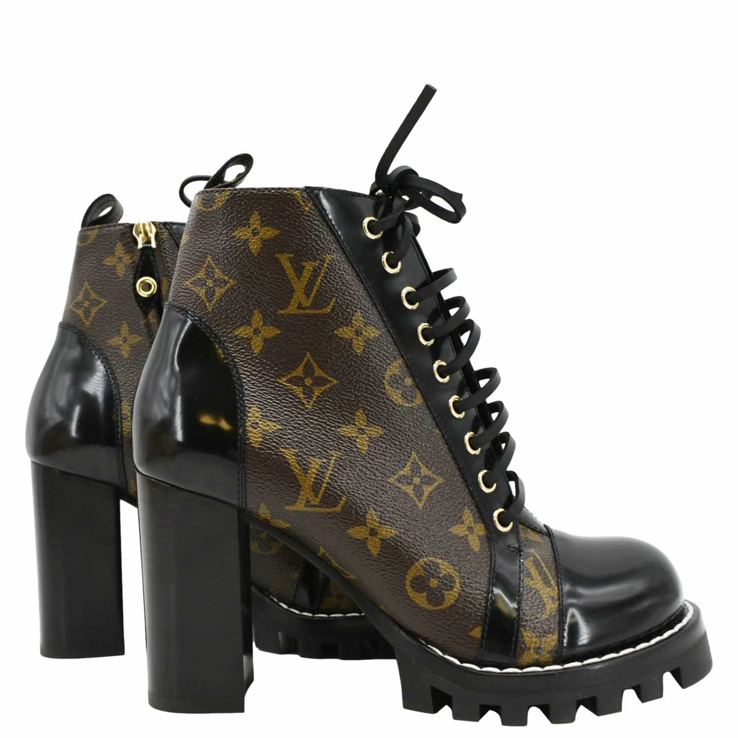 LOUIS VUITTON Star Trail Monogram Canvas Ankle Boot Black 38.5 Endorphin Rift Trail Running Shoes