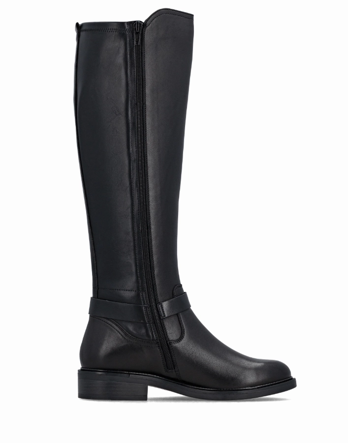 Sutton Black Leather Womens Knee High Boots Knee High Boots Anti Slip