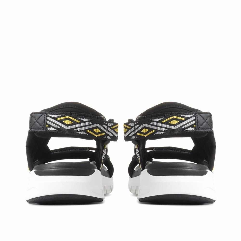 Adjustable Wide-Fit Sandals - RKR35530 / 321 437 - Black-Yellow Compare Sandals Resorts