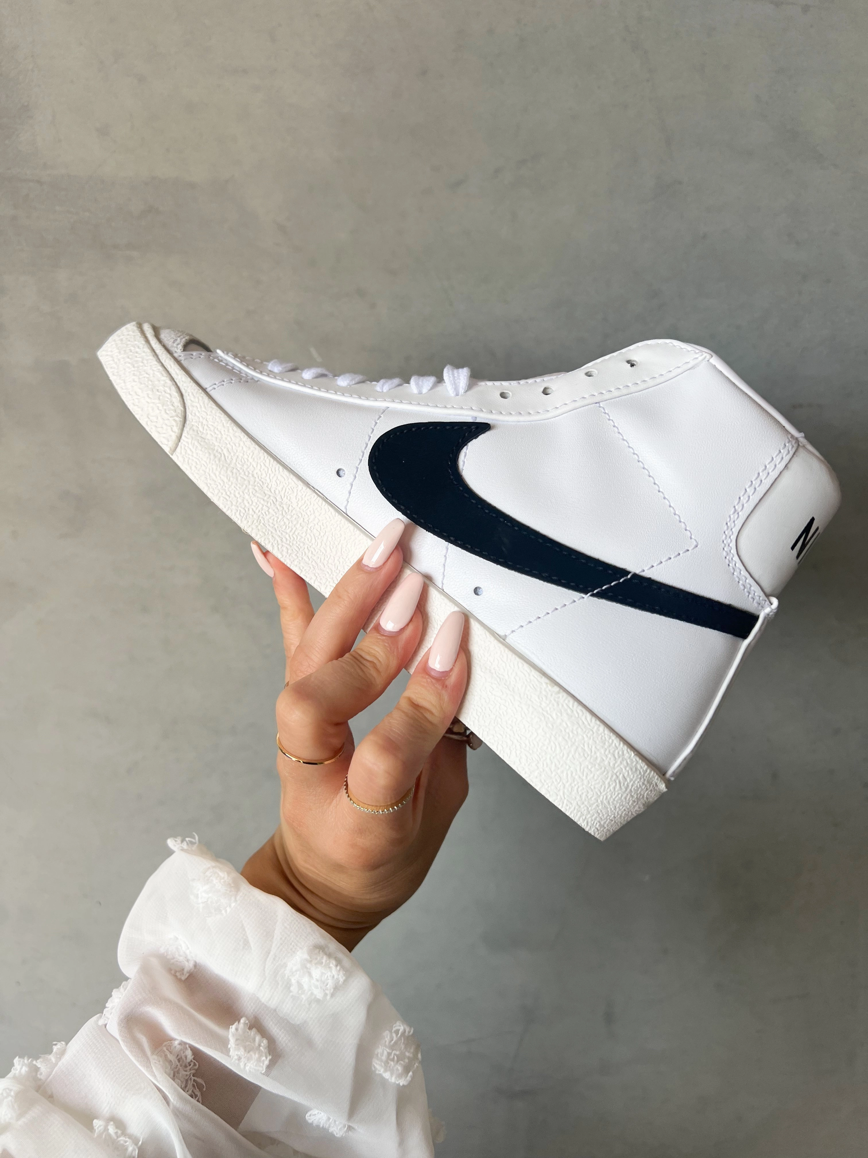 White Swarovski Nike Blazer Mid Nike Cortez Textile Shoes