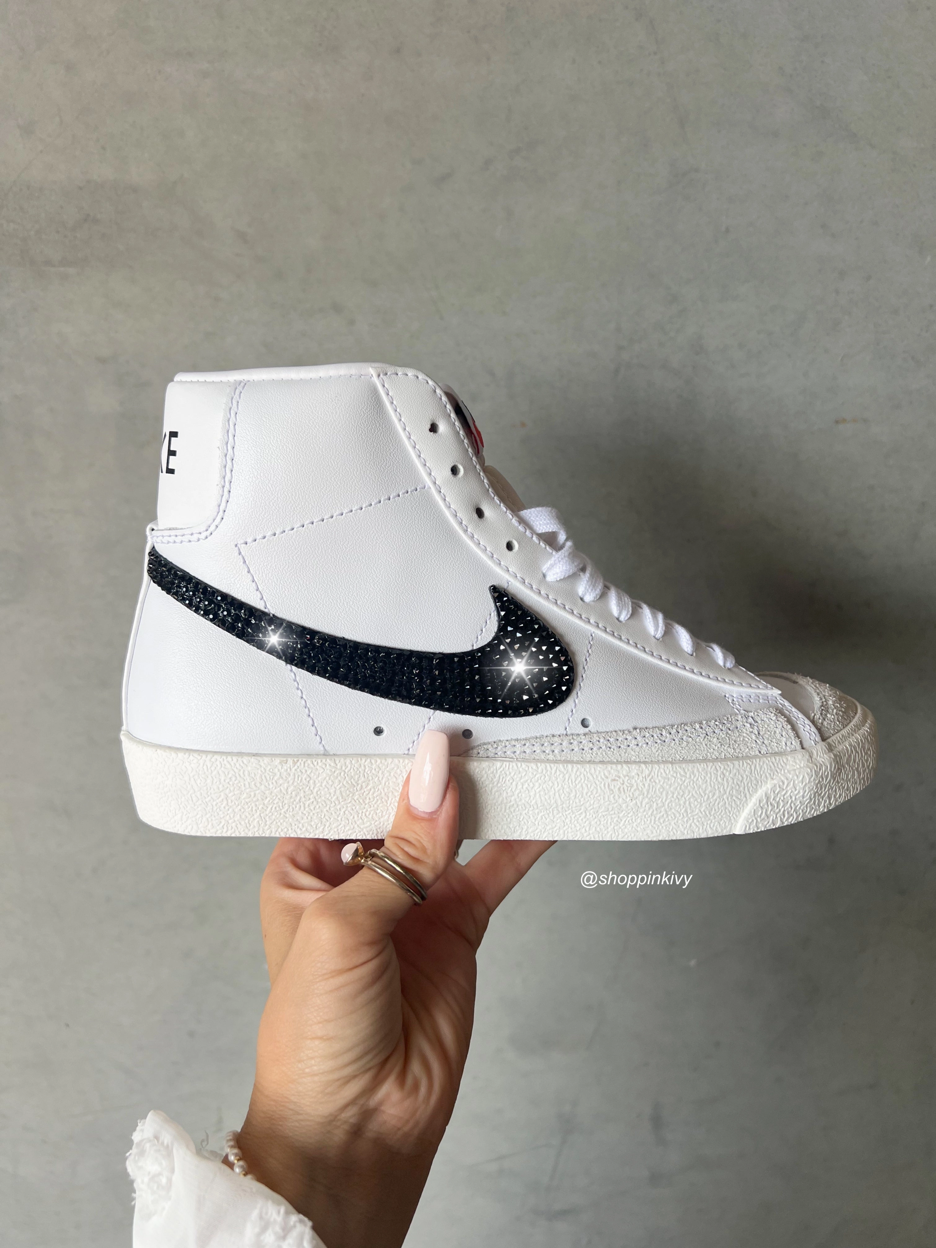 White Swarovski Nike Blazer Mid Nike Shoes Amazon