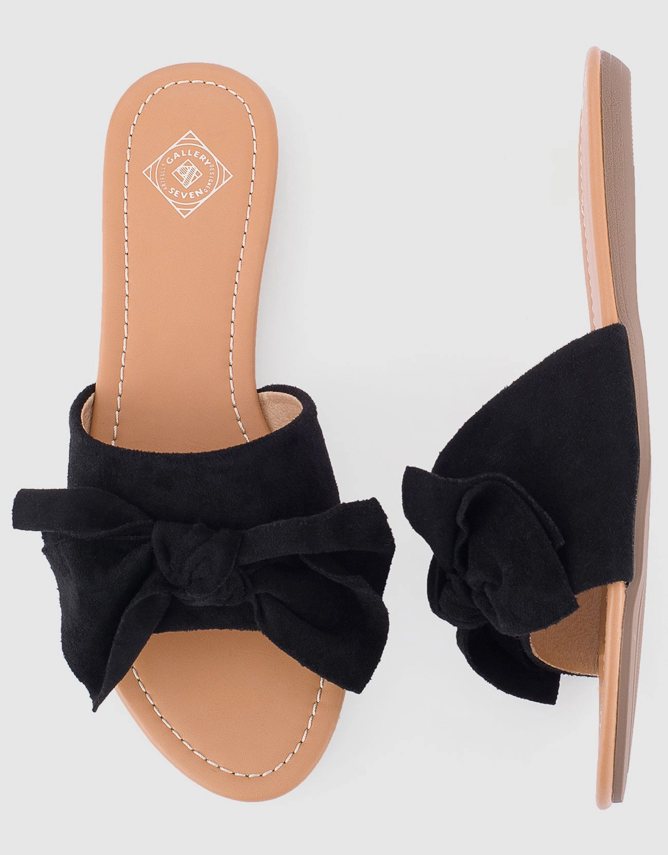 Women's Suede Bow Slide Sandals Sparkle Flip Flops