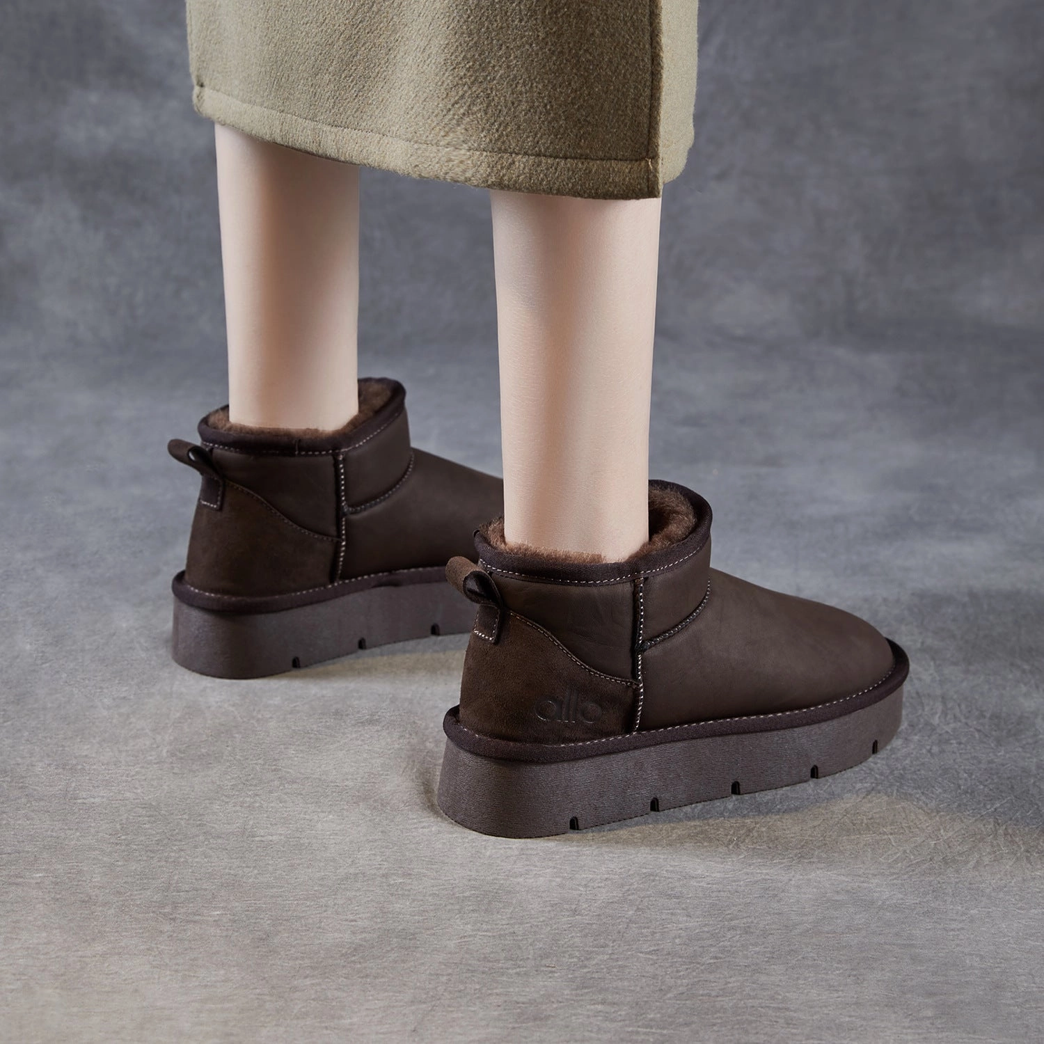 Harley Davidson Ankle Boots Women's Winter Furred Suede Flat Ankle Boots