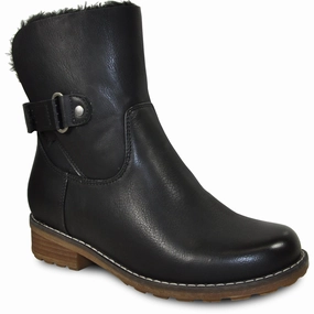 VANGELO Women Water Proof Boot HF9536 Ankle Winter Fur Casual Boot Black Lace Up Boots Ankle