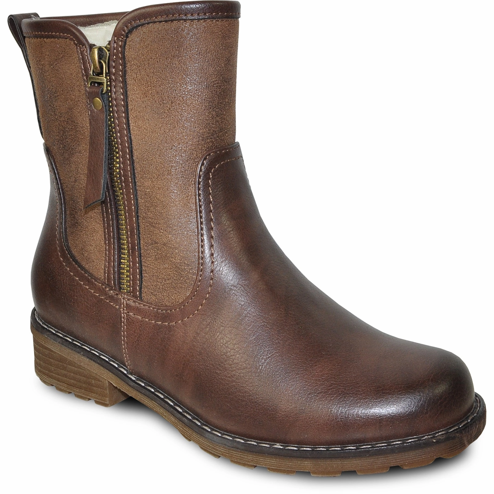 Green Snakeskin Ankle Boots VANGELO Women Water Proof Boot HF9538 Ankle Winter Fur Casual Boot Brown