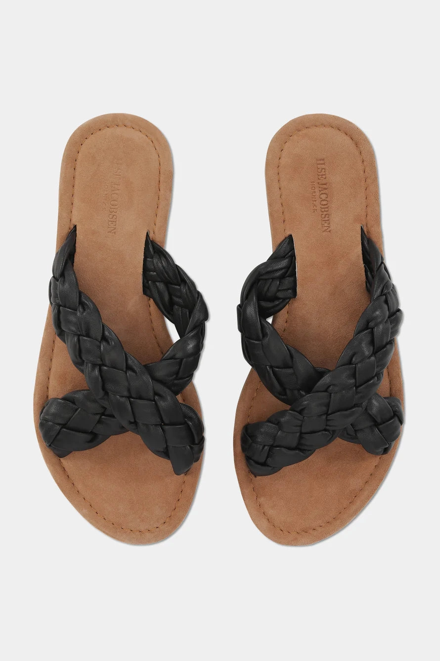 Totes Flip Flops Vera Leather Sandal - Black