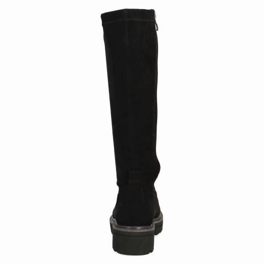 Back Lace Knee High Boots Caprice 25607-29 44 Ladies Black Textile Side Zip Knee High Boots