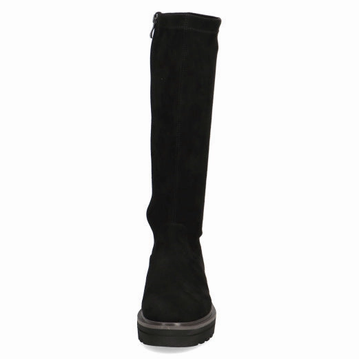 Caprice 25607-29 44 Ladies Black Textile Side Zip Knee High Boots Knee High Wedge Dress Boots