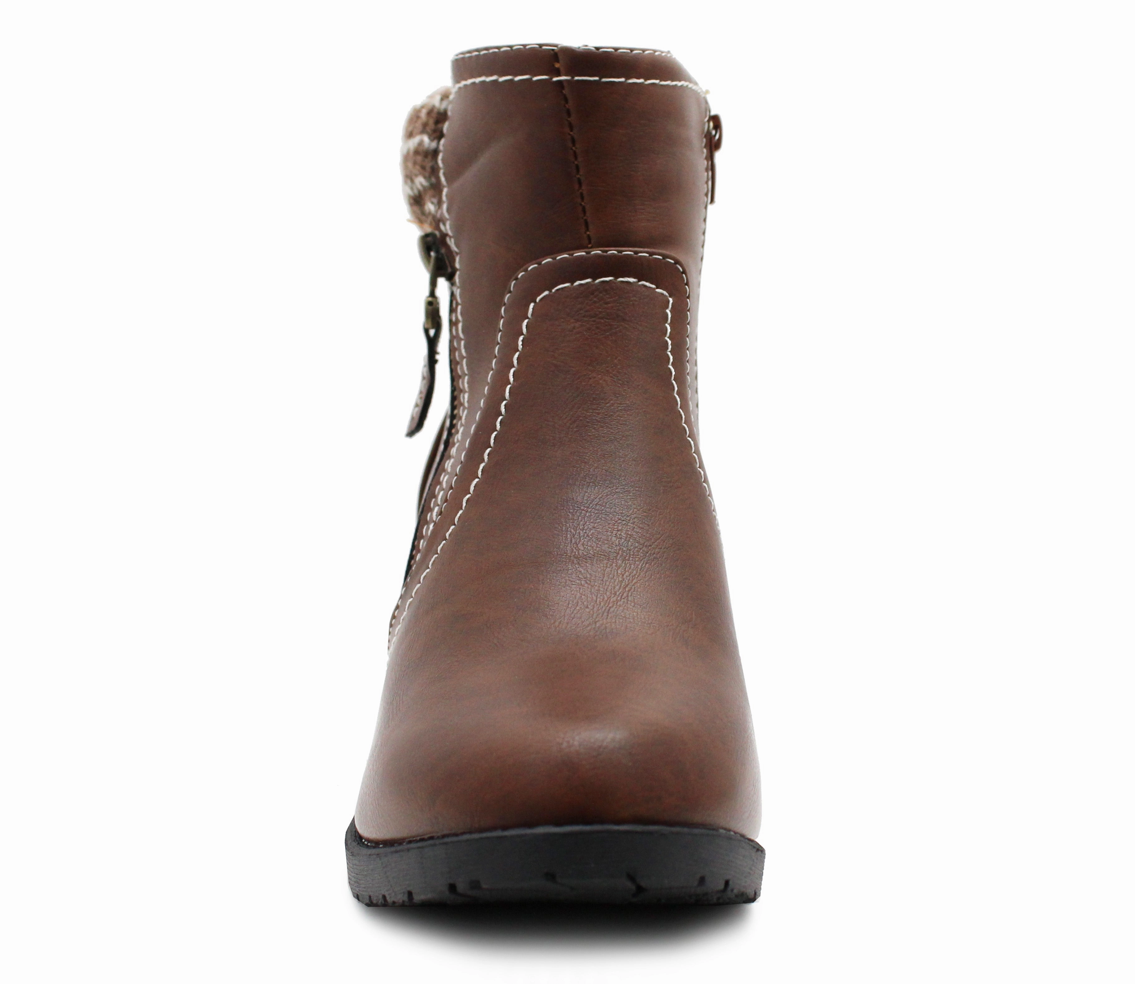 Styles Of Ankle Boots Womens Mid Heel Brown Ankle Boots Ladies Zip Up Casual Fashion Block Heel Booties