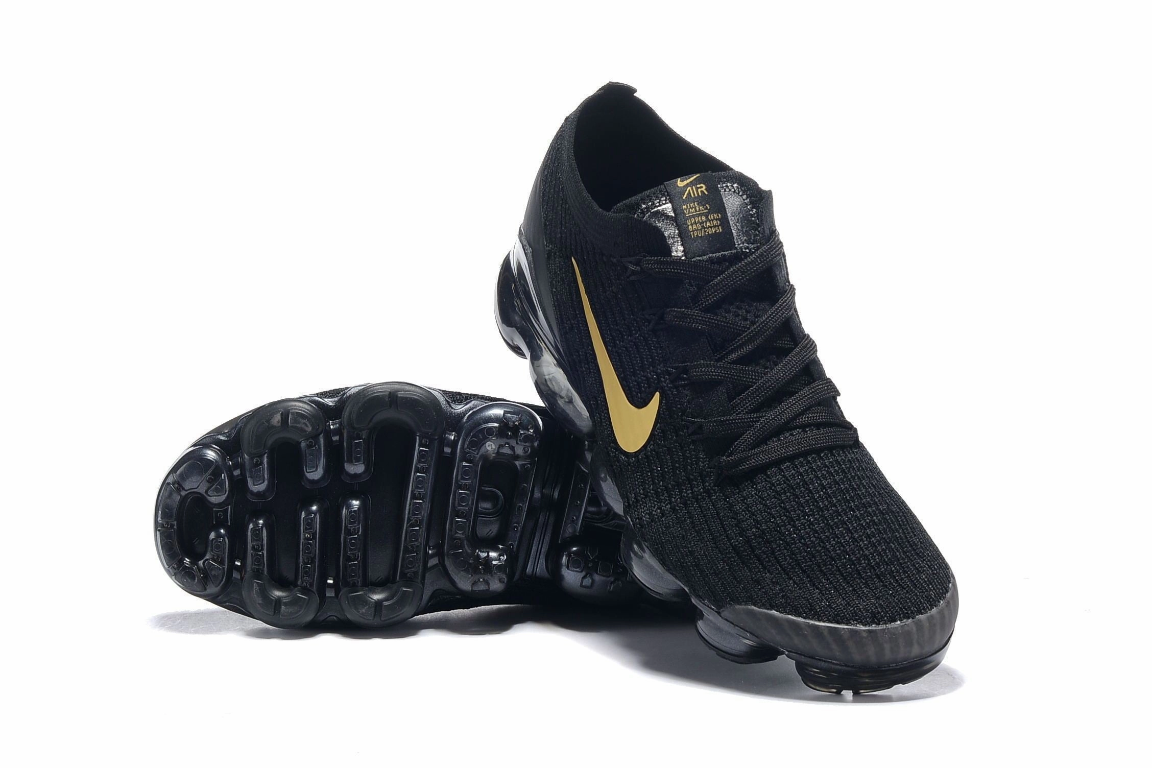 Nike Janoski Golf Shoes Nike Air Vapormax Flyknit 3 Black Gold White Shoes Sneakers Men Sale Size US 7, 8, 8.5, 9, 10, 11
