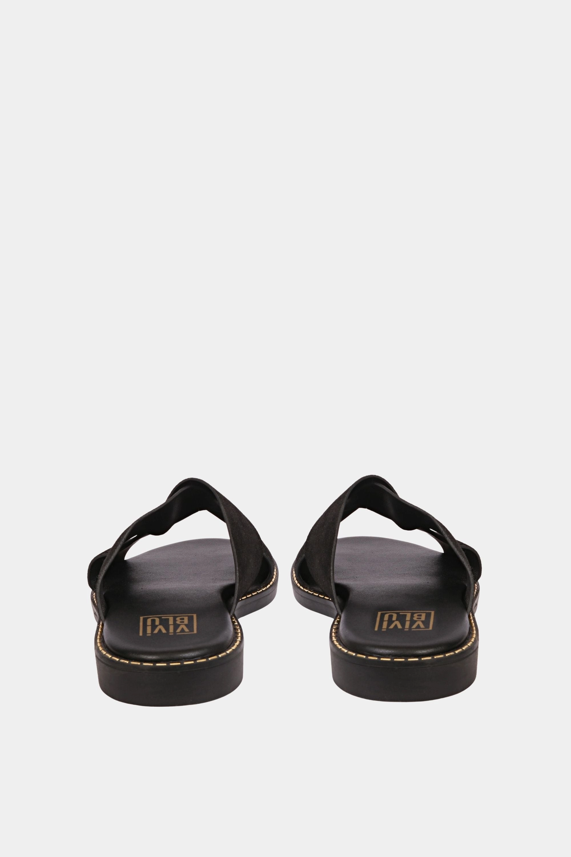 Strapped Sandals Vivi Blu - Blossom Crossband Sandals - Black Suede