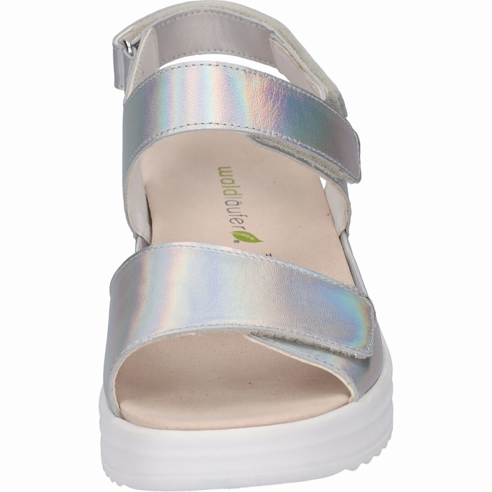Sandals Locations Waldlaufer 795003 166 211 H-Dina Ladies Silver Leather Arch Support Touch Fastening Sandals