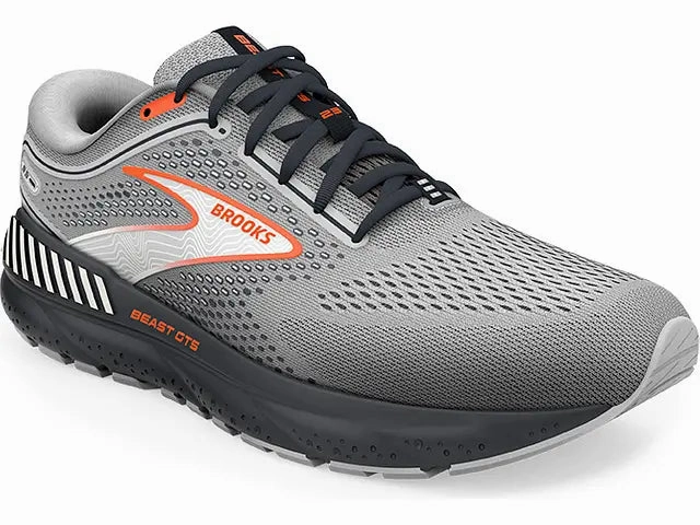 Brooks Mens Beast GTS 23- Grey/Scarlet/Ebony (1104011D030) Best Shoes For Walking On Ice