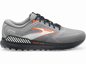 Brooks Mens Beast GTS 23- Grey/Scarlet/Ebony (1104011D030) Walking On Concrete All Day Walking Running