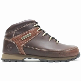 Timberland Euro Sprint Mid Lace Full Grain Leather Men's Brown Ankle Boots Paula Urban Ankle Boots