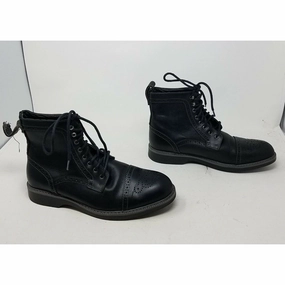 Bass Combat Boots Black Leather Military Look Steampunk Punk Bryce Mens 8.5 Olivia Combat Boots