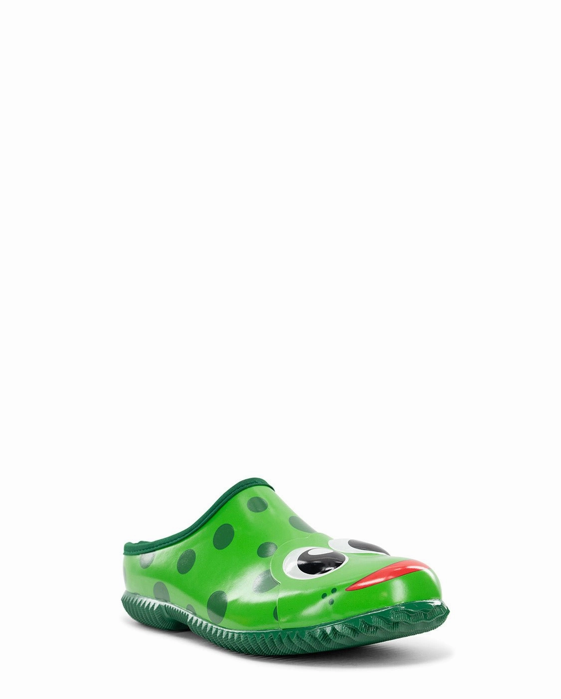 Western Chief Fritz Frog Womens Rubber Insulated Green Clog Closed Toe Clogs With Heel