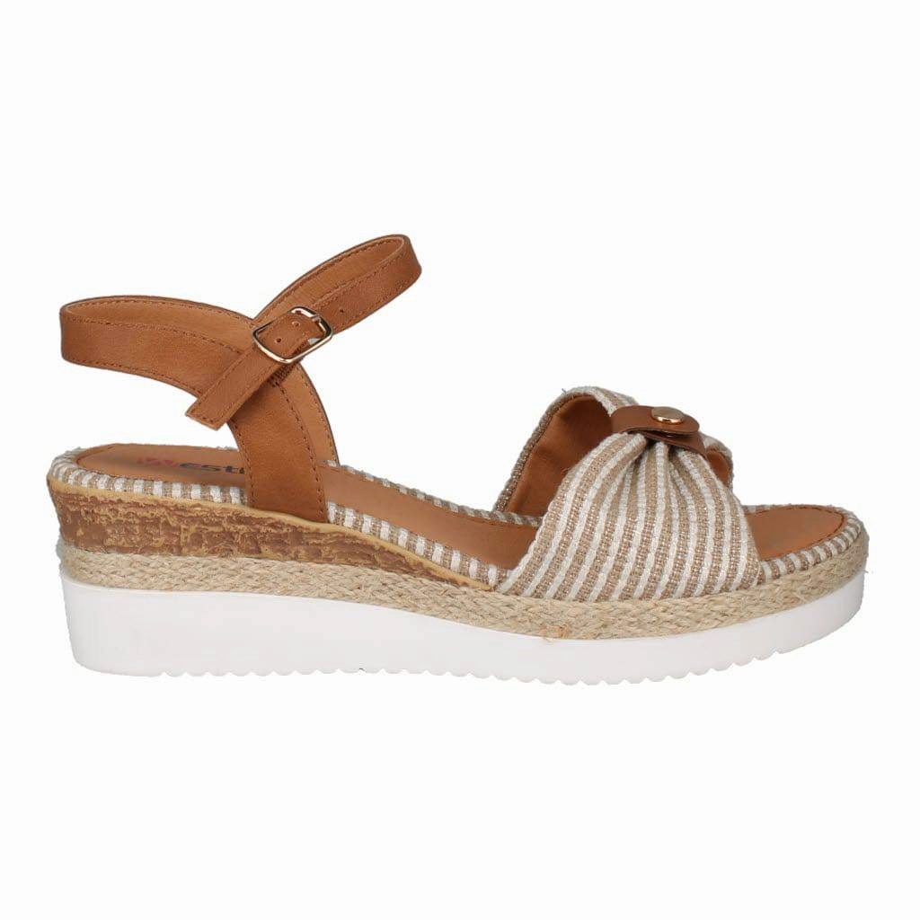 Platforms Sandals Westland 591401 Espi 01 Ladies Beige Combi Vegan Buckle Sandals