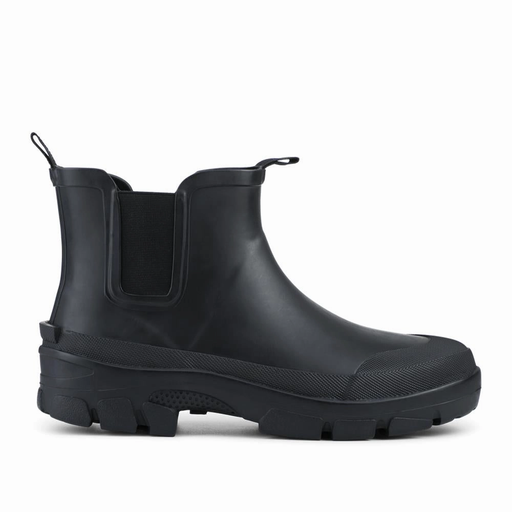 Wide Fit Rubber Ankle Boots  - RAI42002 / 328 518 - Black Equestrian Rain Boots