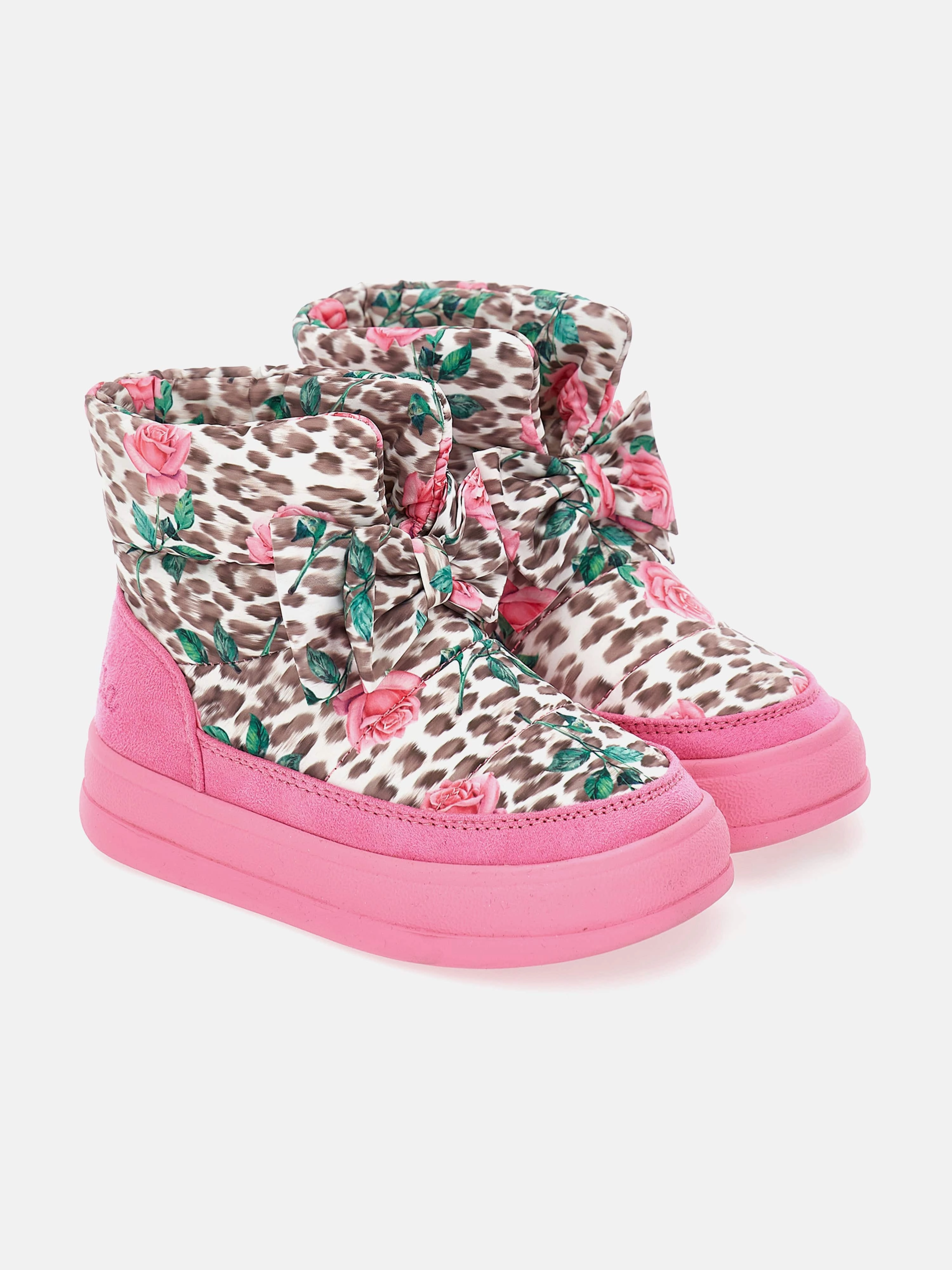 Monnalisa Girls Leopard and Rose Snow Boots in Pink Ebay Snow Boots