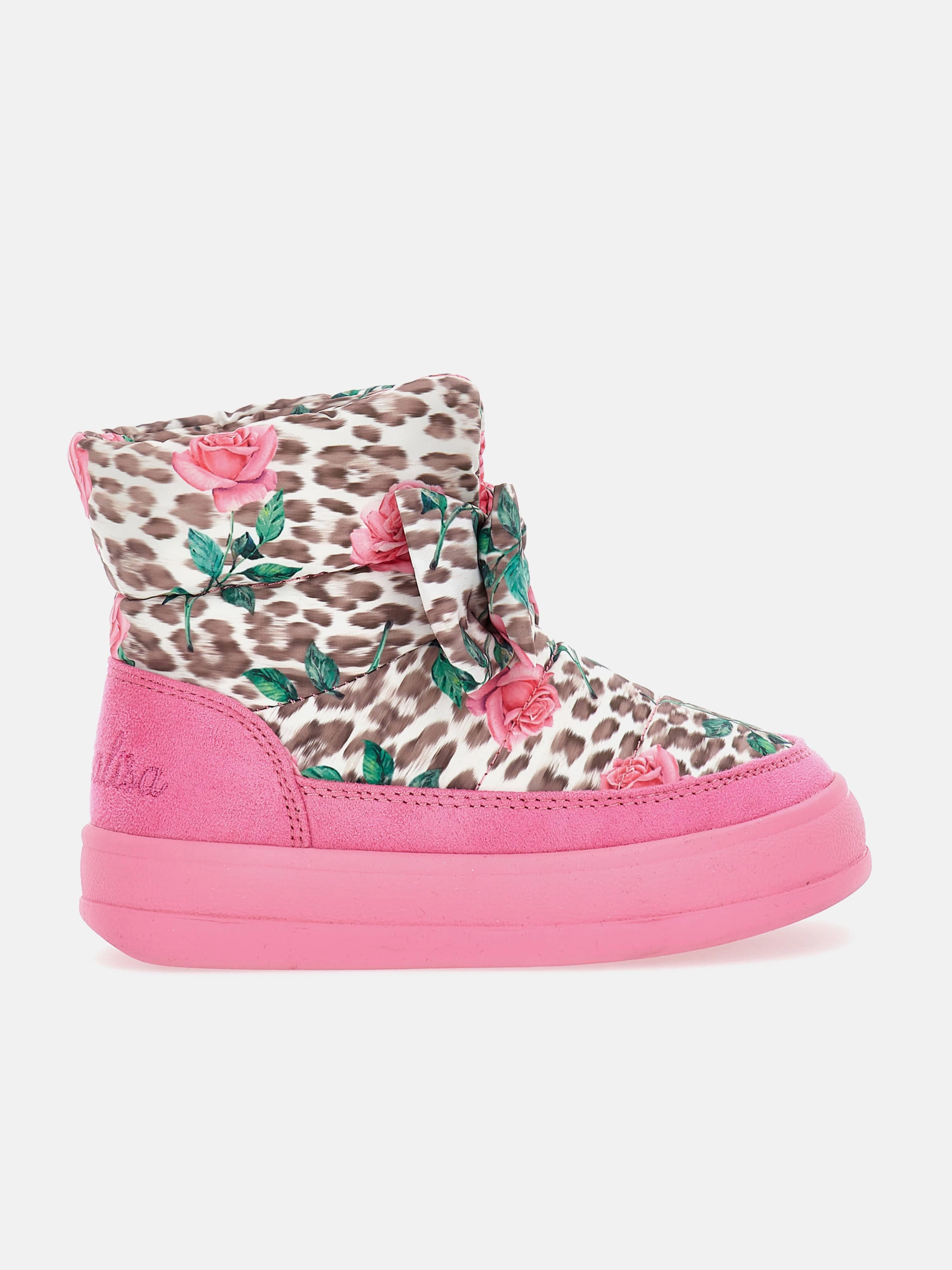 Monnalisa Girls Leopard and Rose Snow Boots in Pink Columbia Snow Boots Omni Heat