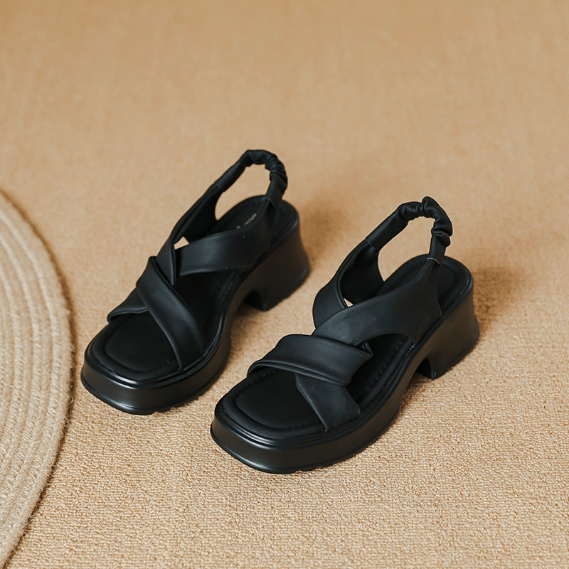 Women Fashion Minimalist Soft Chunky Sole Sandals Sandals Comfortable Walking