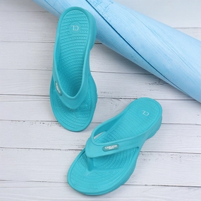 Women Fuchsia Comfortable Wedge Flip Flops D Type Flip Flop