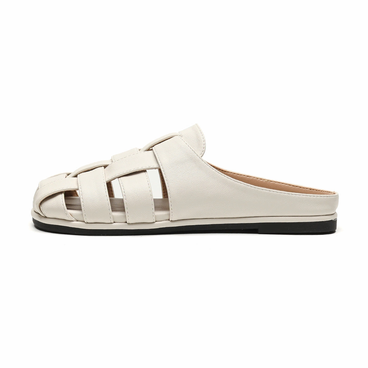 Women Handmade Plaited Soft Leather Casual Sandals Comfort Footbed Memory Foam Footbed Sandals