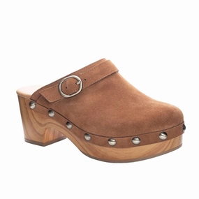 Women's Cindy Split Suede Clogs In Brown Slogger Clogs