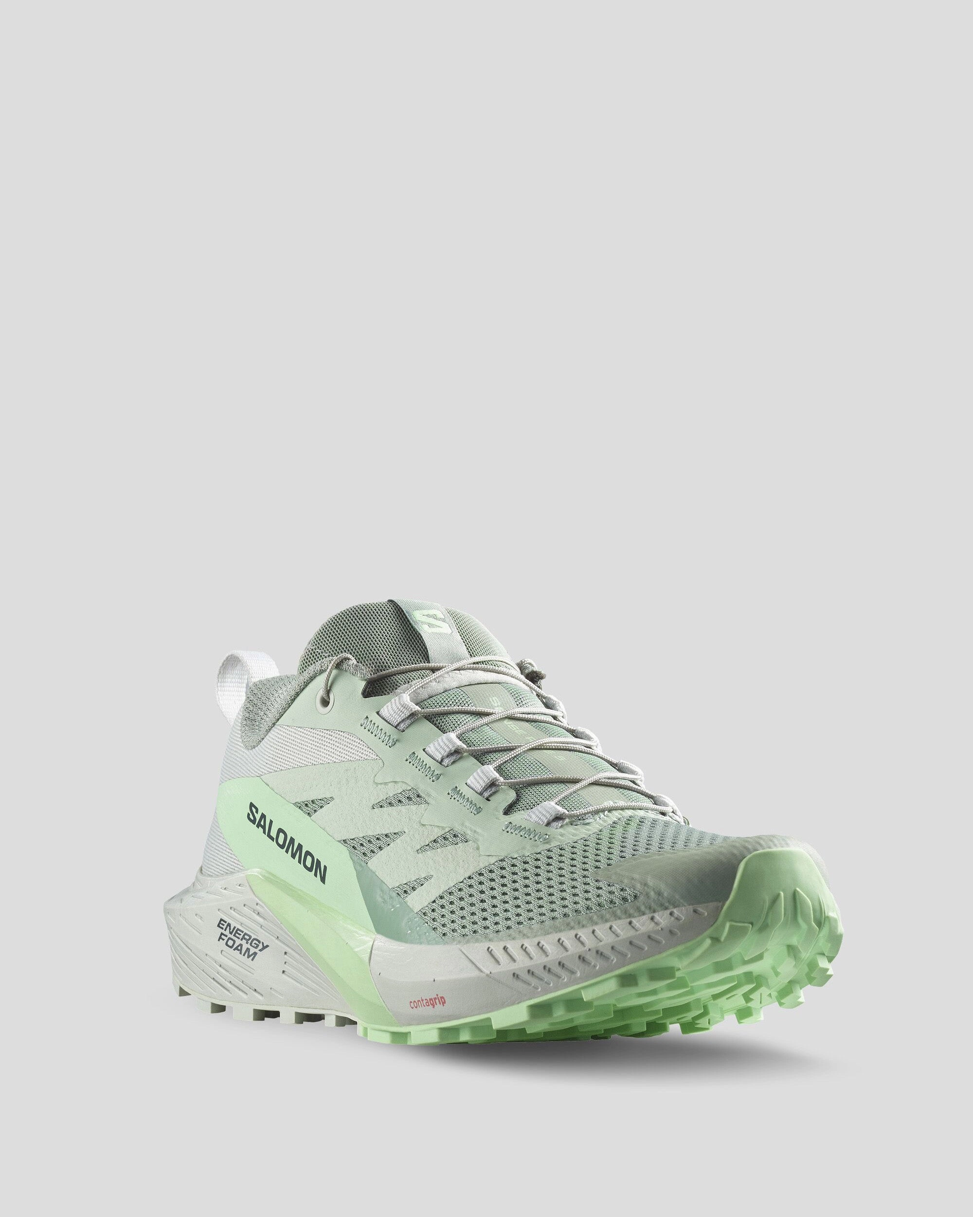 Ultra Glide Trail Running Shoes Women's Salomon Sense Ride 5 Trail Running Shoes - Lily Pad/Metal/Green Ash