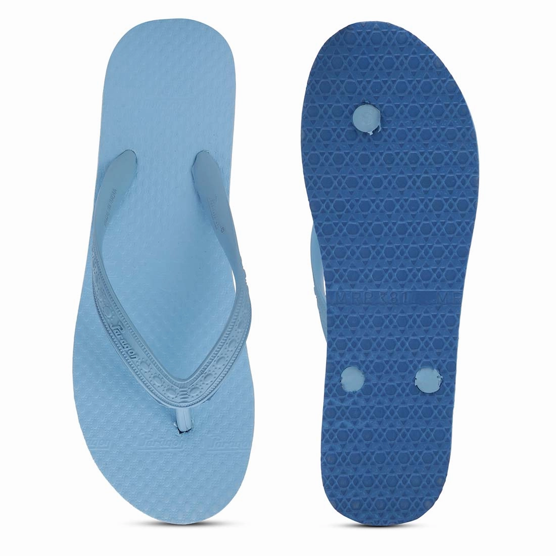 Women's Sky Blue Rubber Based Flip Flops Supportive Flip Flops For Walking