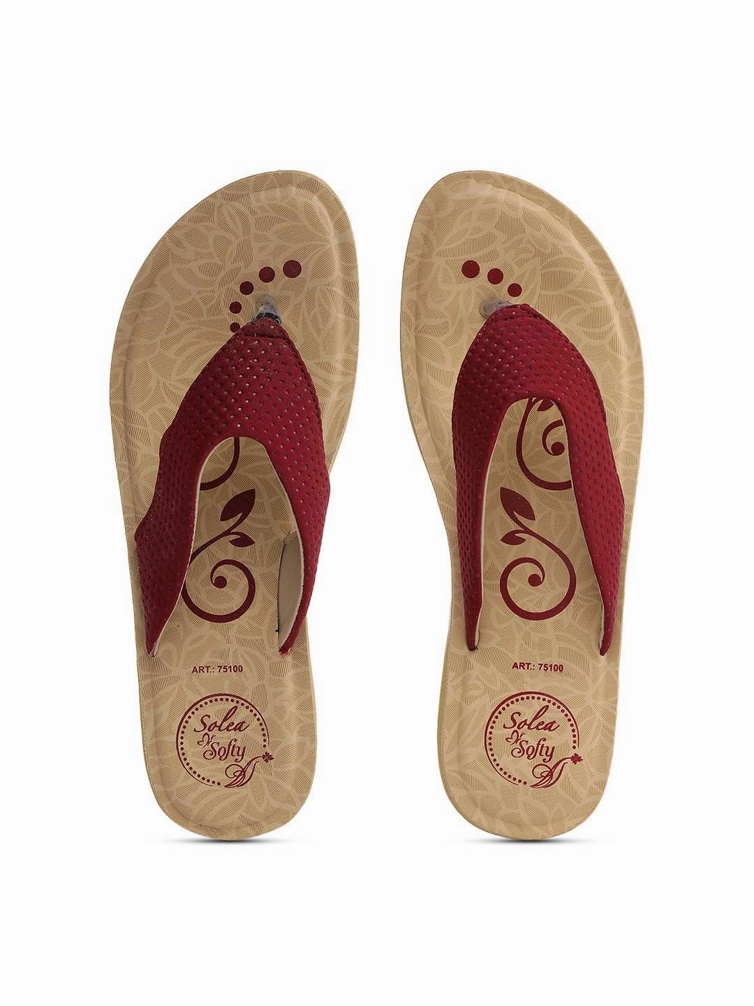 Women's Solea Maroon Flip Flops Baby Flip Flops