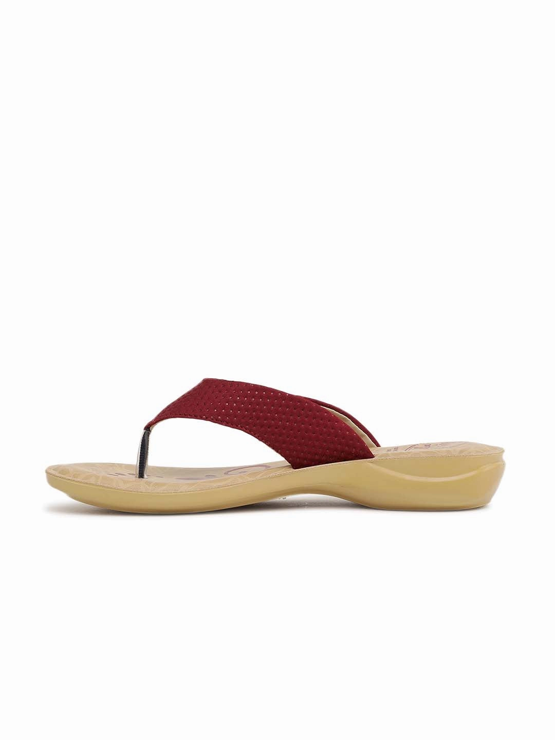 Fun Flip Flops Women's Solea Maroon Flip Flops