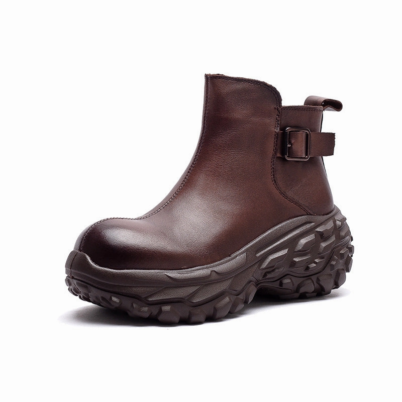 Women's Vintage Chunky-Sole Leather Ankle Boots Johnston & Murphy Ankle Boots