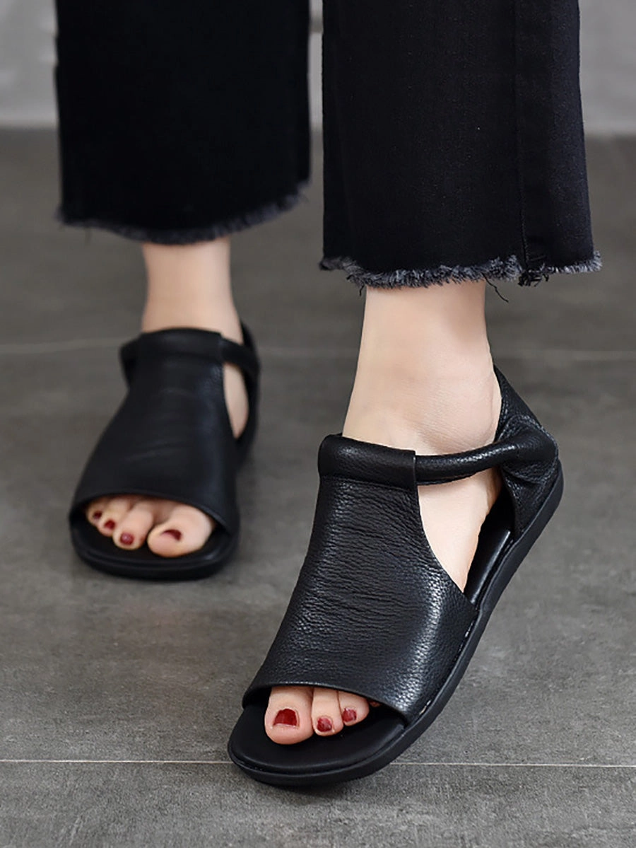 Papillio Sandals Women Summer Casual Solid Soft Leather Flat Sandals CC003