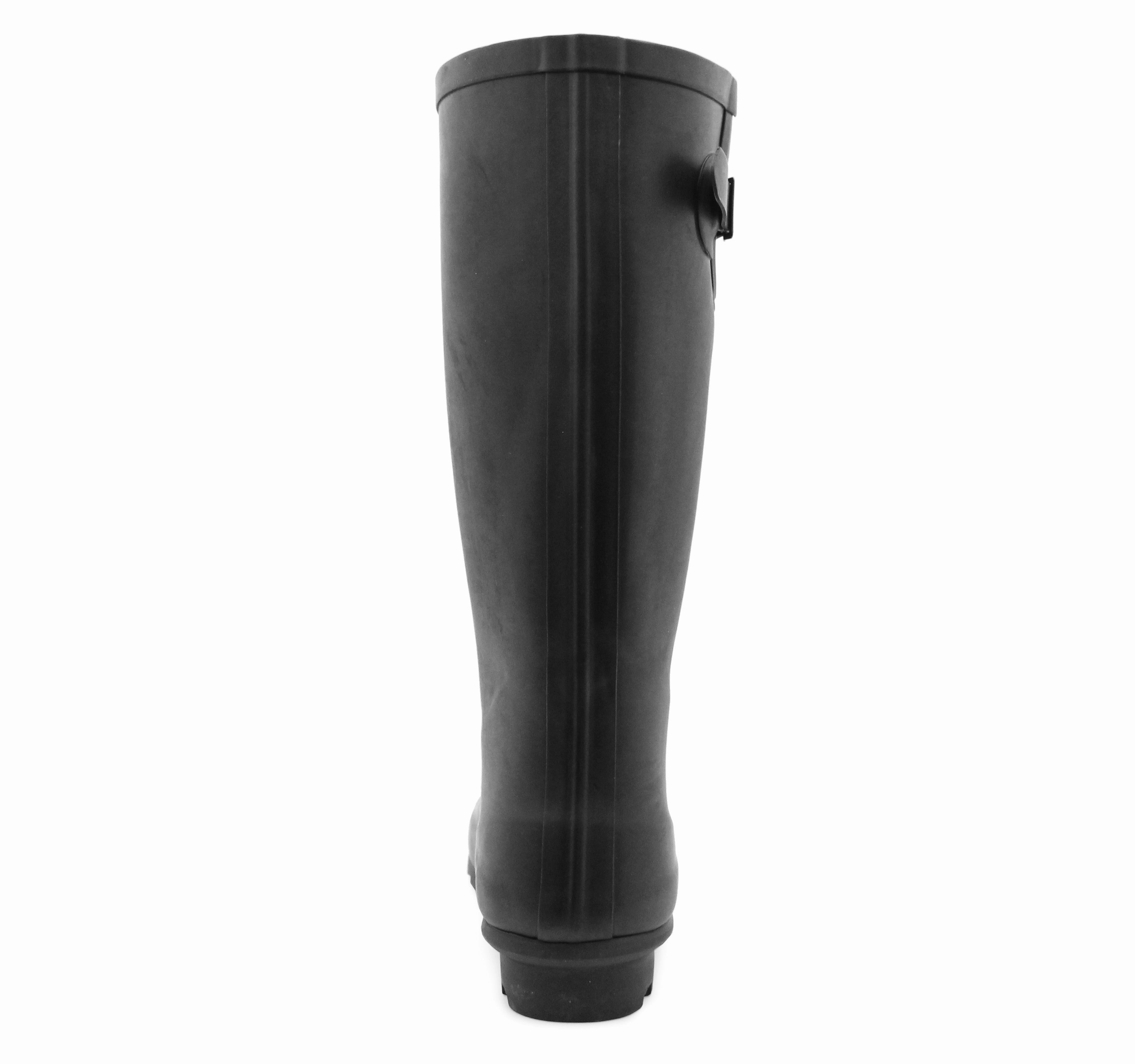 Wide Toe Snow Boots Womens Adjustable Calf Wellies Black Waterproof Festival Rain Boot Dog Walking Mud Wellington Boots