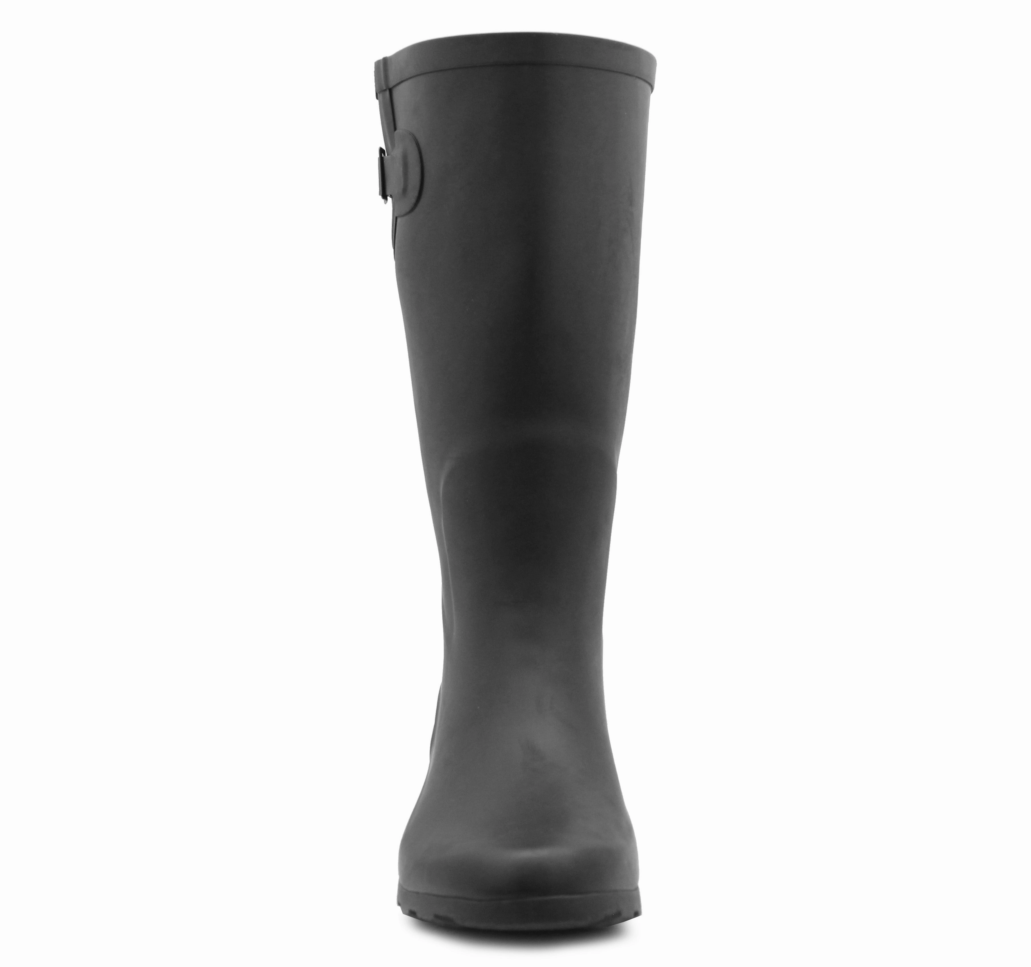 Snow Boots Aspen Womens Adjustable Calf Wellies Black Waterproof Festival Rain Boot Dog Walking Mud Wellington Boots