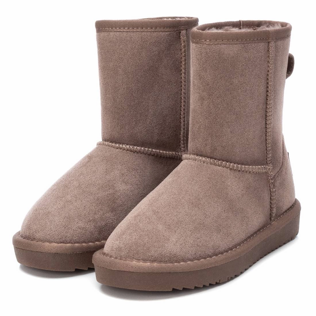 XTI Girls 150142 Boot Taupe Leather Ankle Boots Chunky Heel